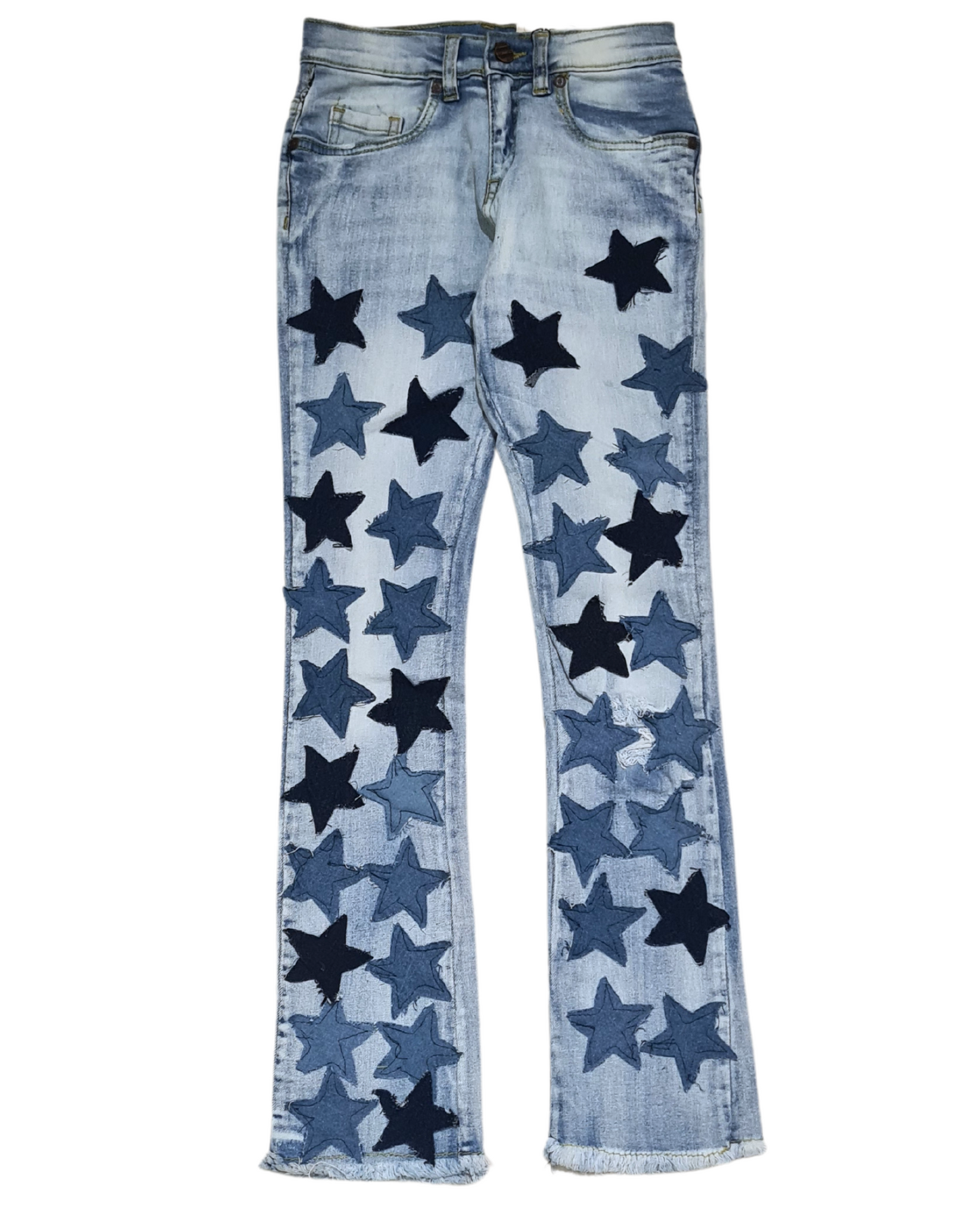 Kids Star Patchwork Stacked Jeans 330114