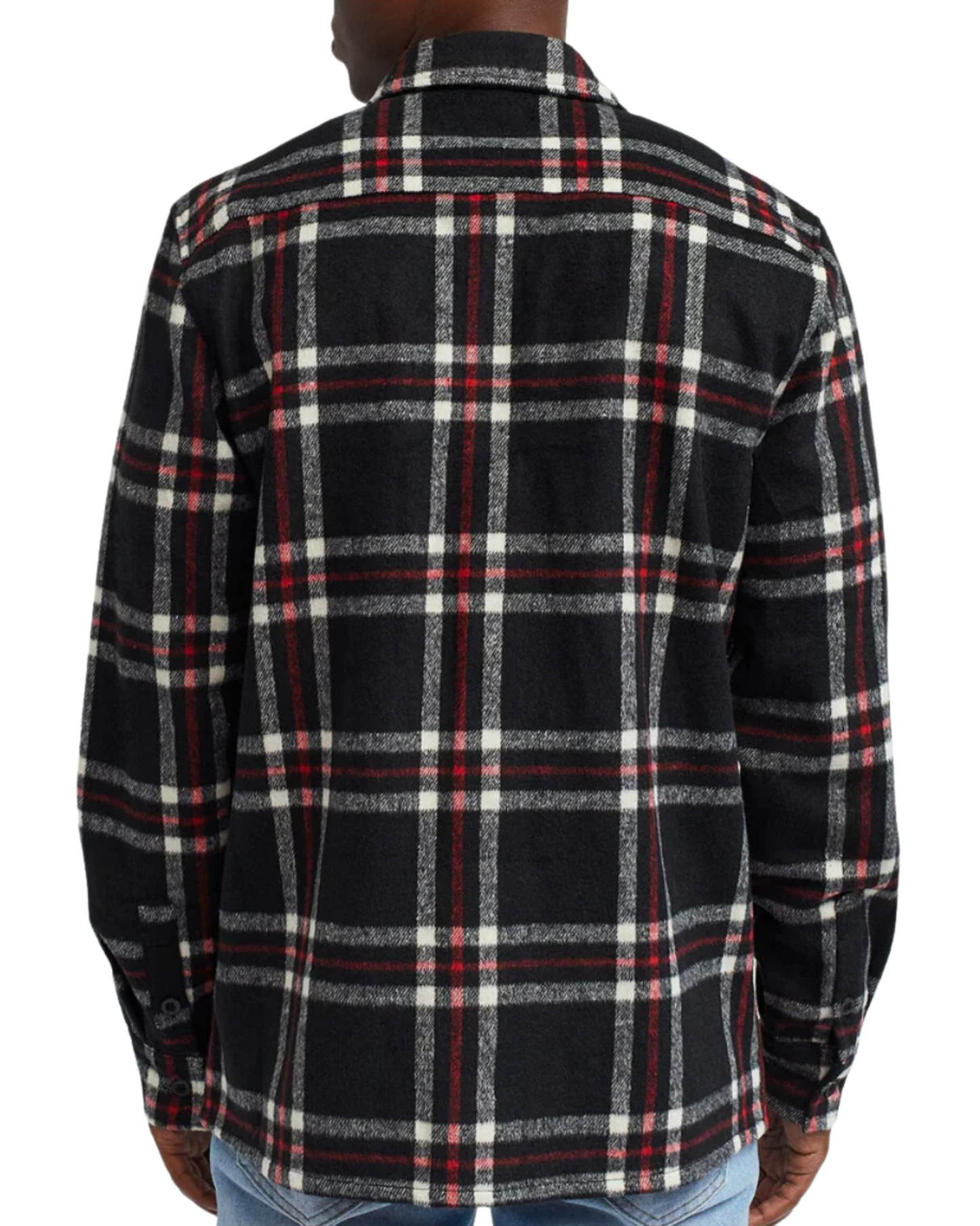 Spliced Checkered Color Blocked Overshirt