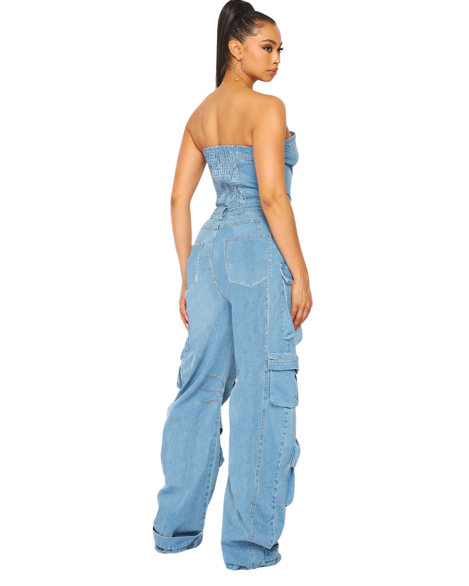 Regida Denim Cargo Jumpsuit