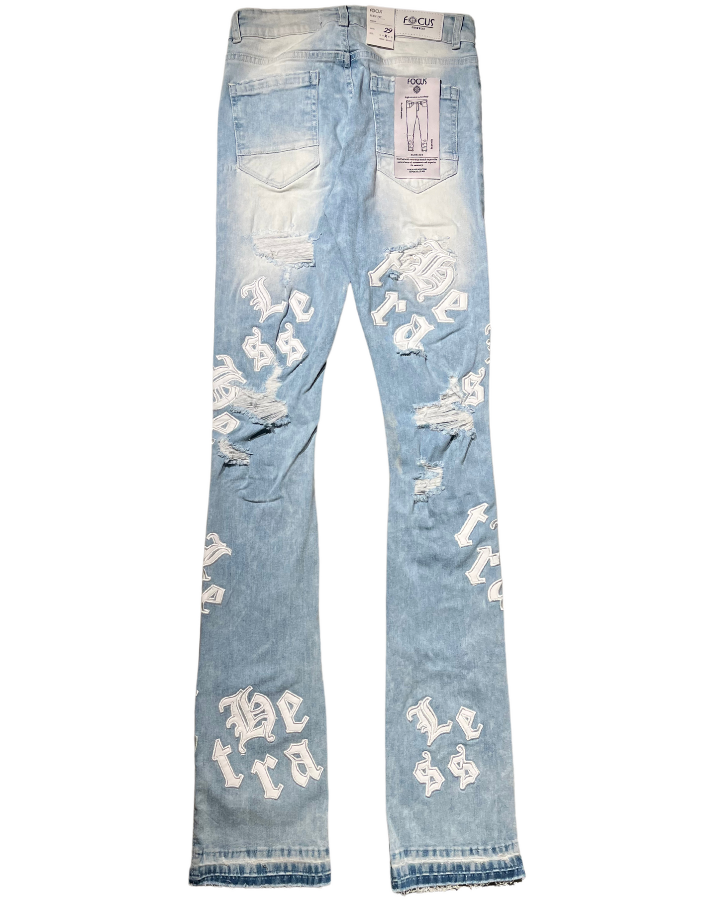 Heartless Lettering Stacked Jeans 5241