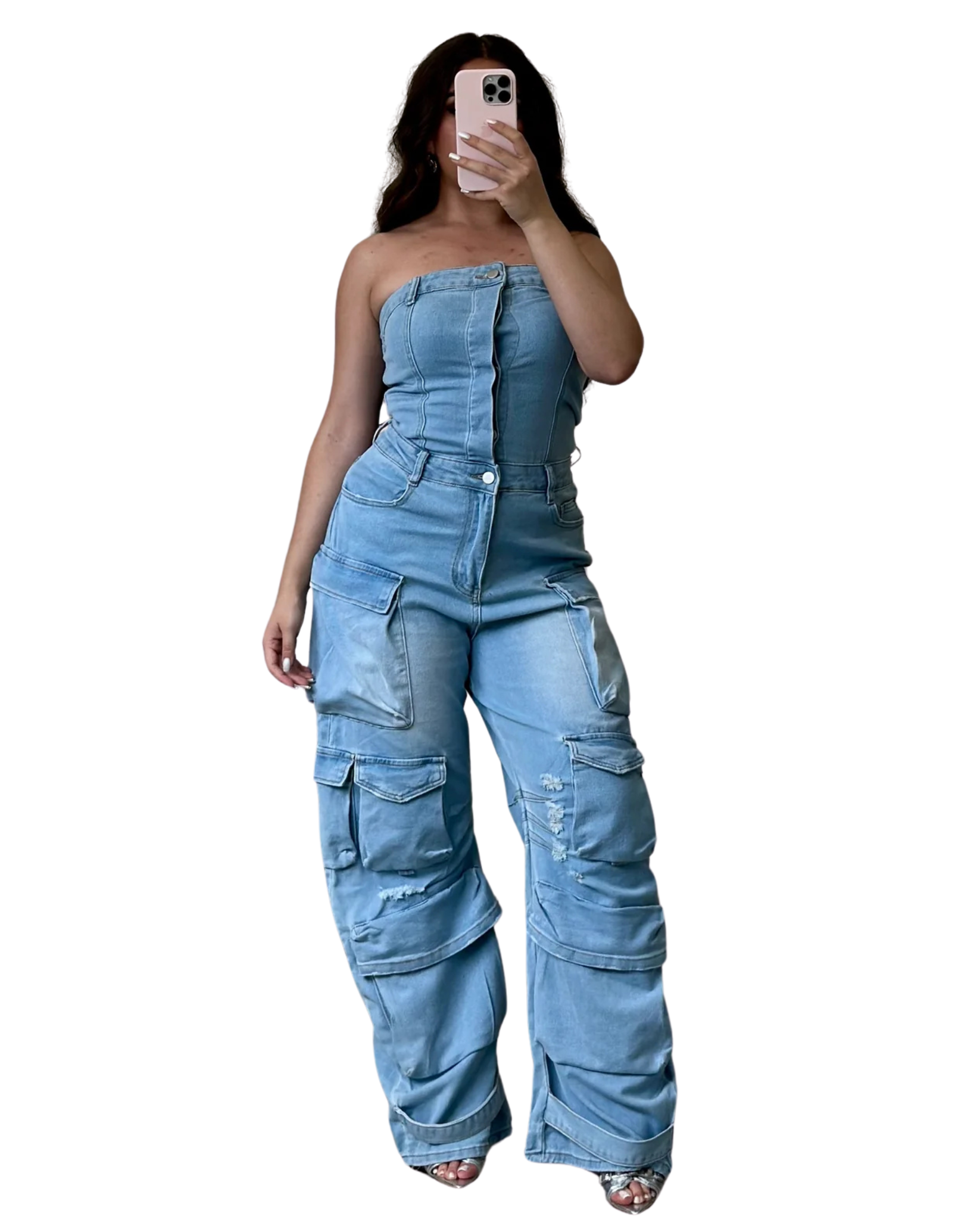 Regida Denim Cargo Jumpsuit