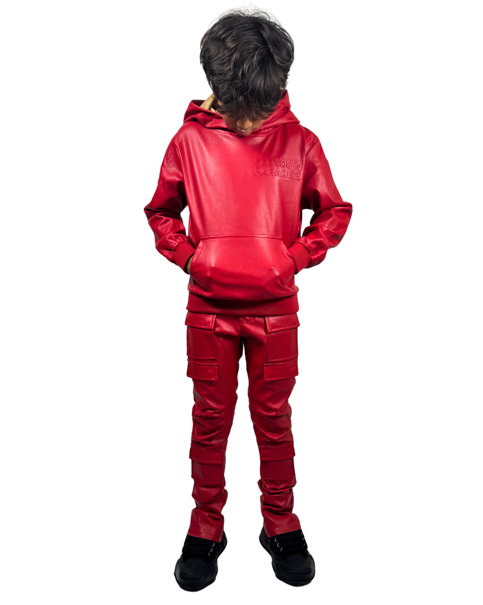 Kids Paradise Leather Pullover Hoodie