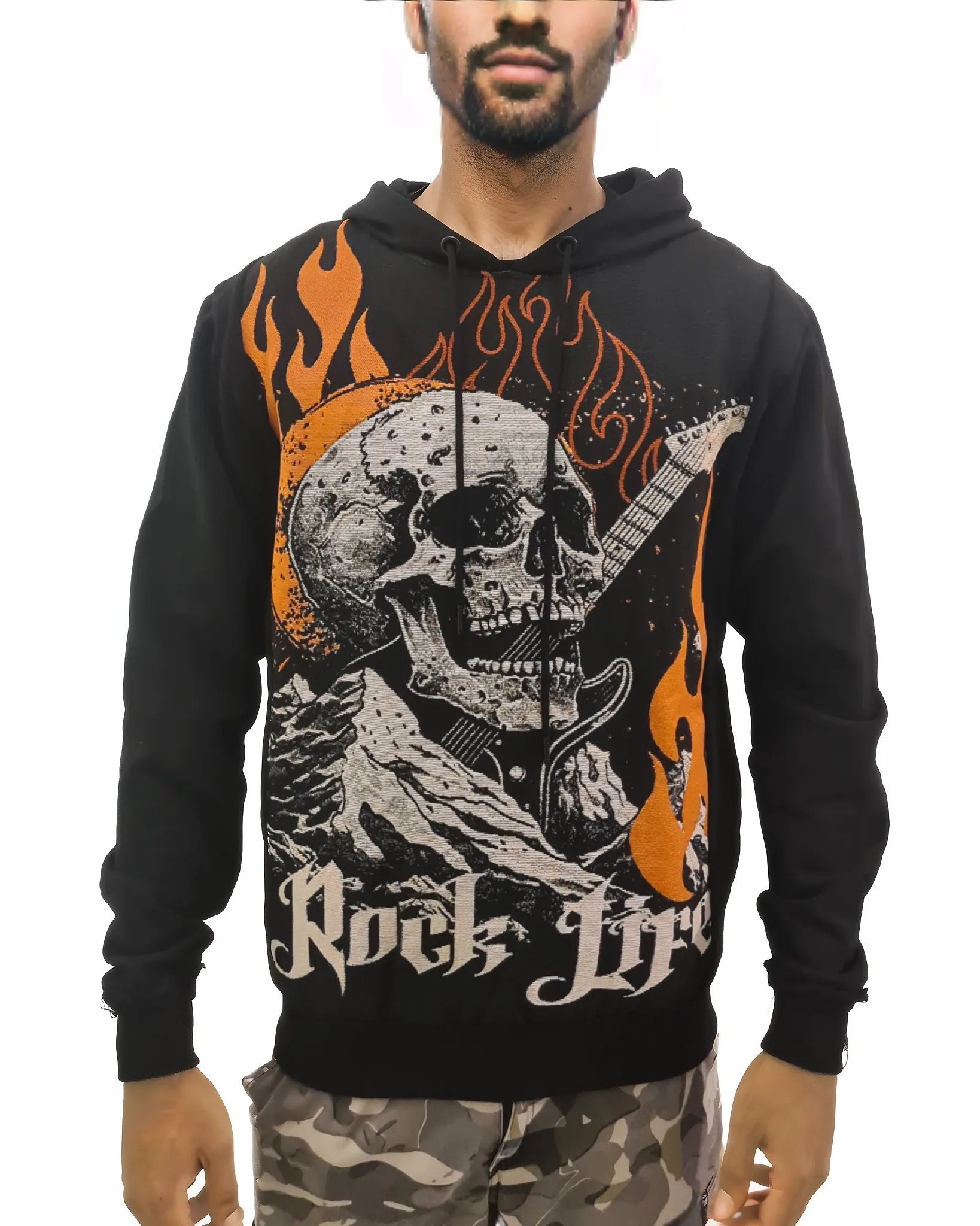 Rock Life Tapestry Cut Hoodie