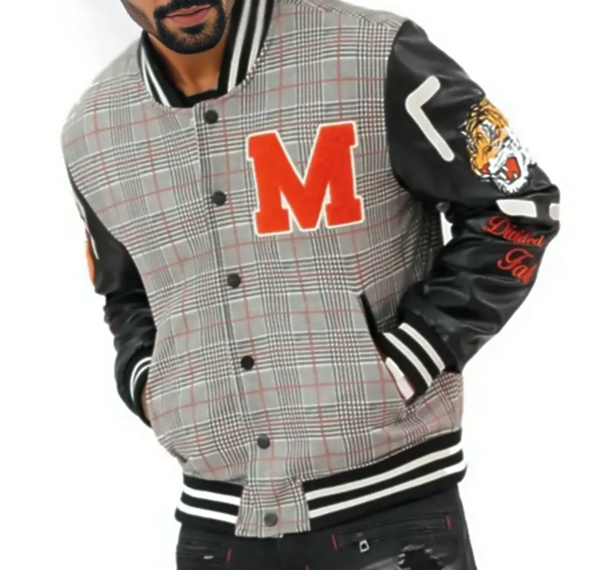 Vercelli Plaid Varsity Jacket M4315