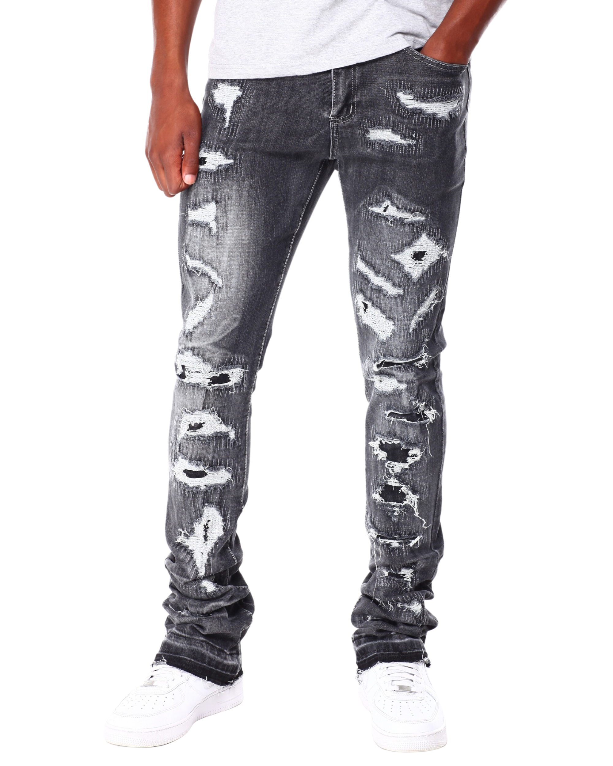 Rip & Repair Stacked Jeans 5813D