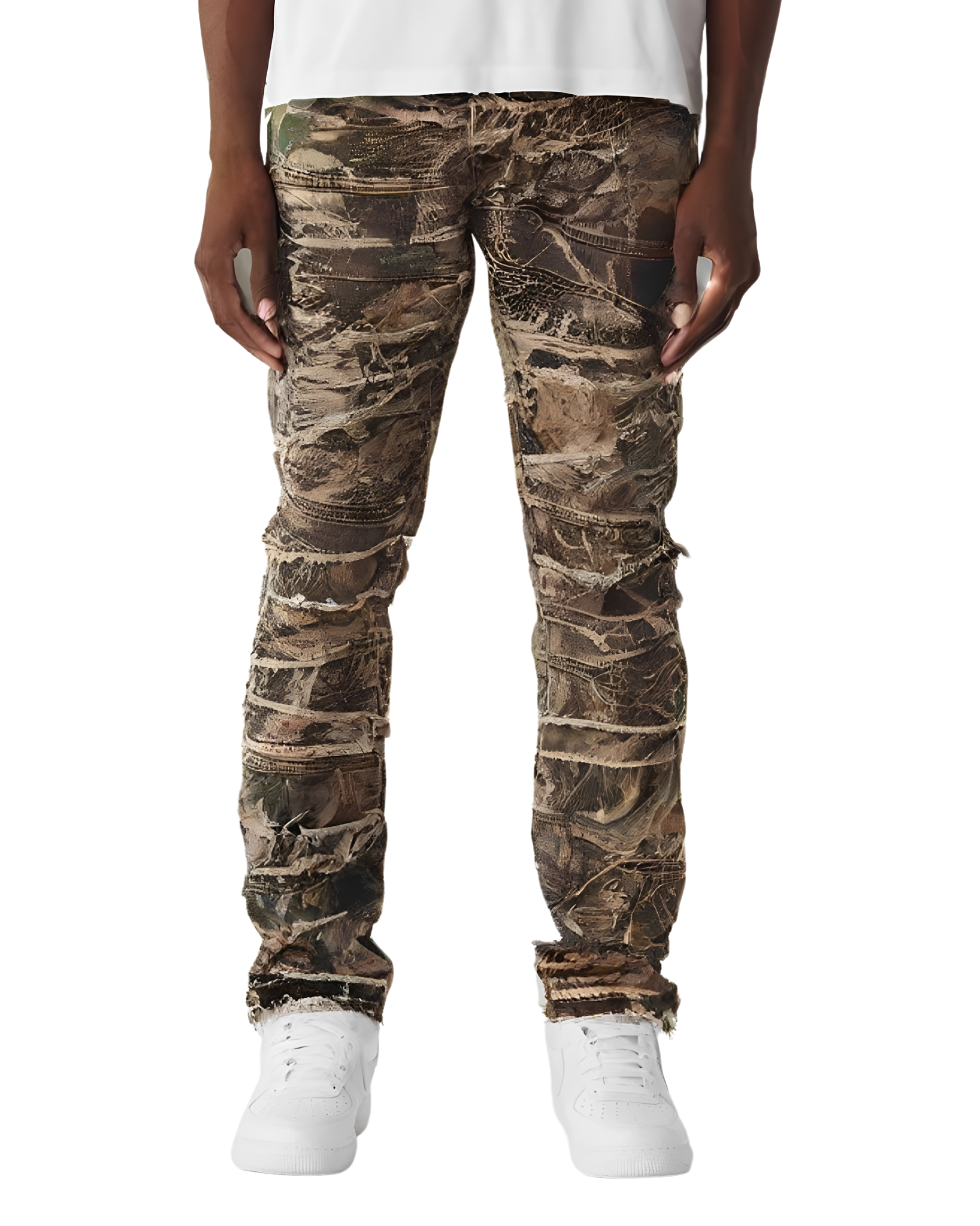 Camo Ripped Stacked Jean JTF1150