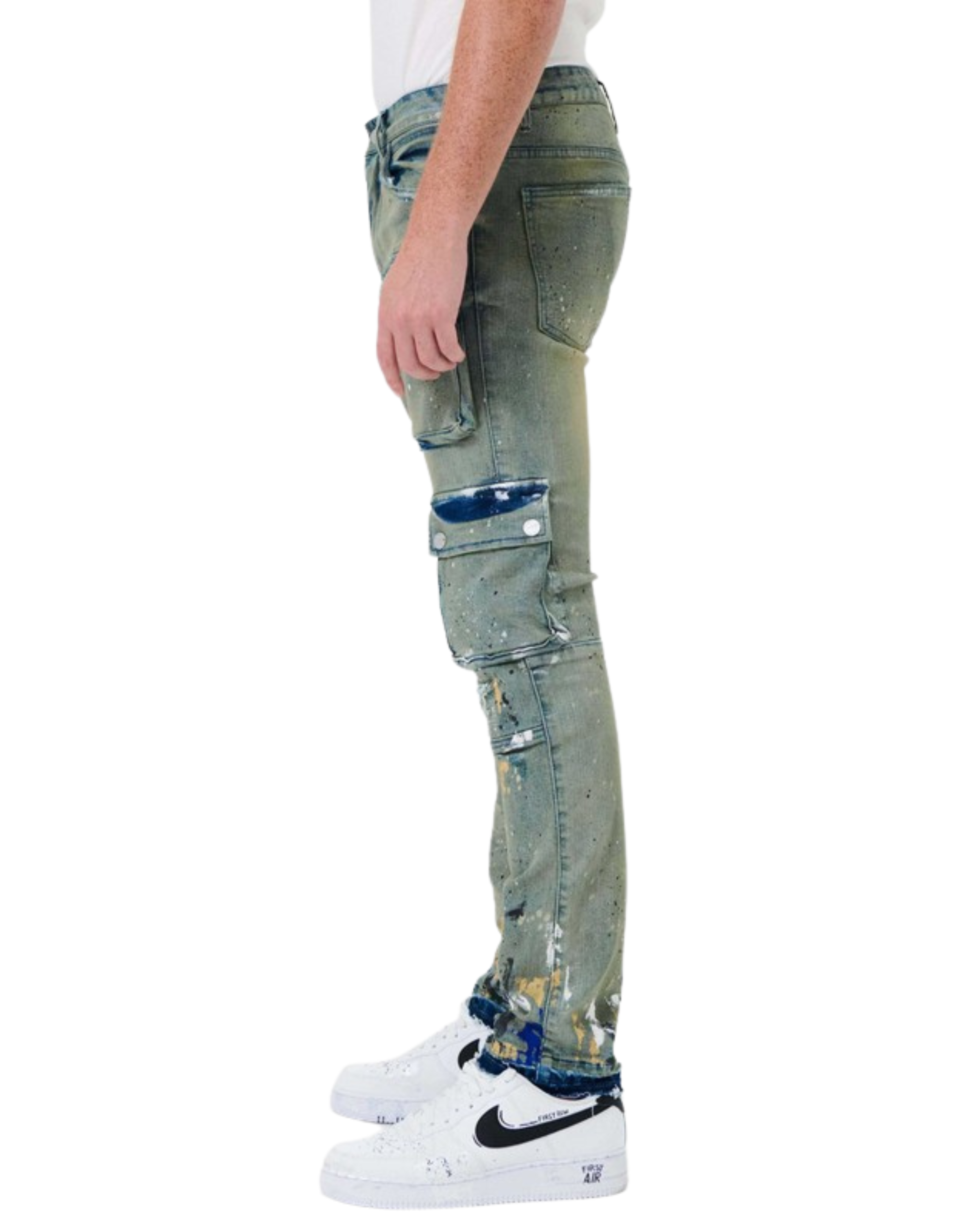 Multi Cargo Slim Straight Denim